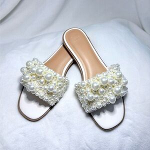 a new day White Pearl Embellished Sandals